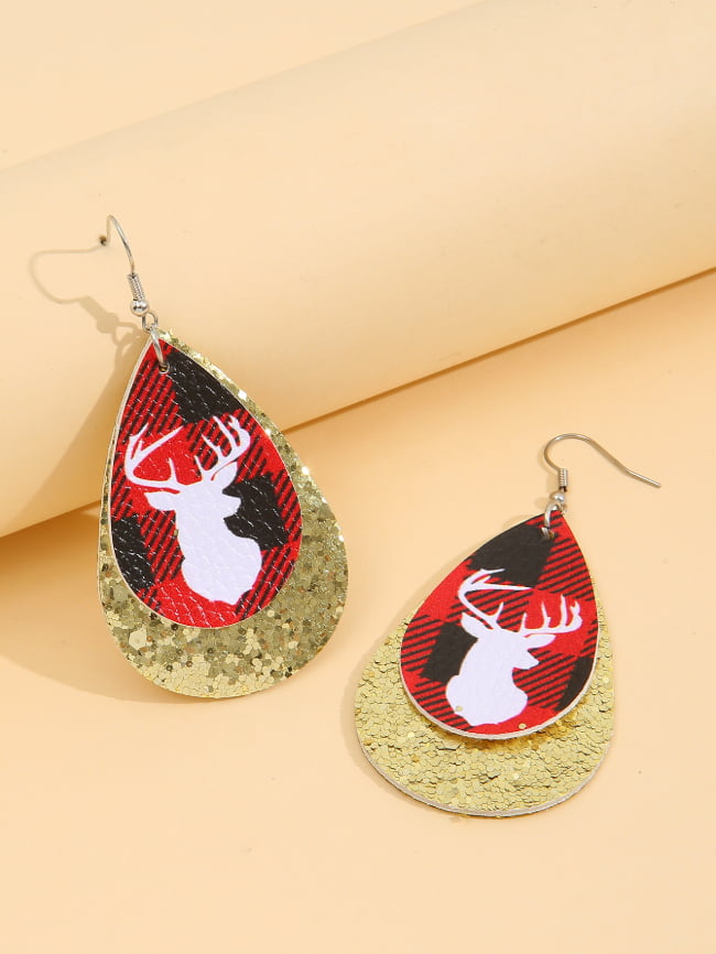 Christmas elk sequin earrings 4