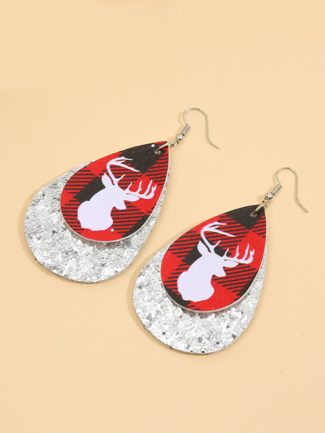 Christmas elk sequin earrings 5