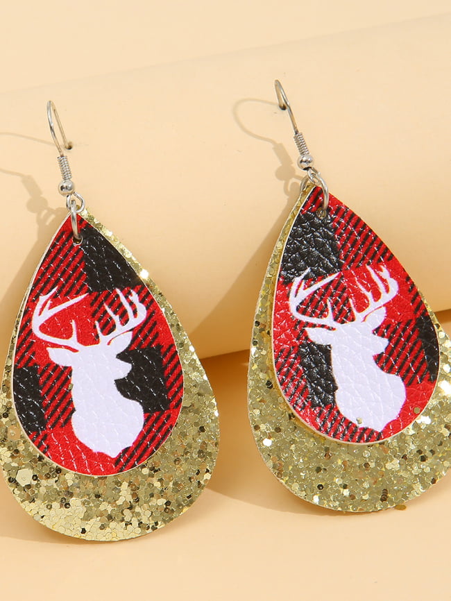 Christmas elk sequin earrings 6