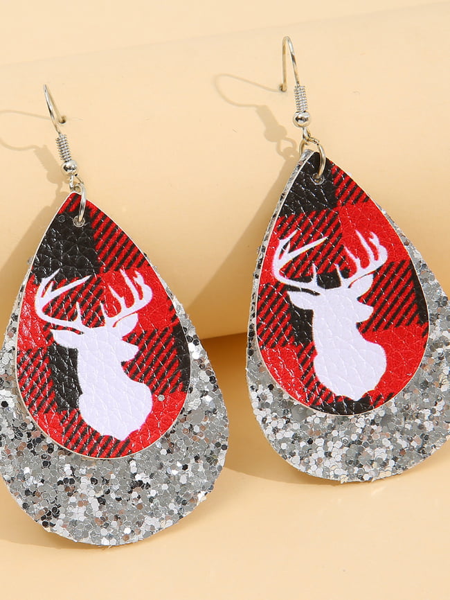 Christmas elk sequin earrings 7