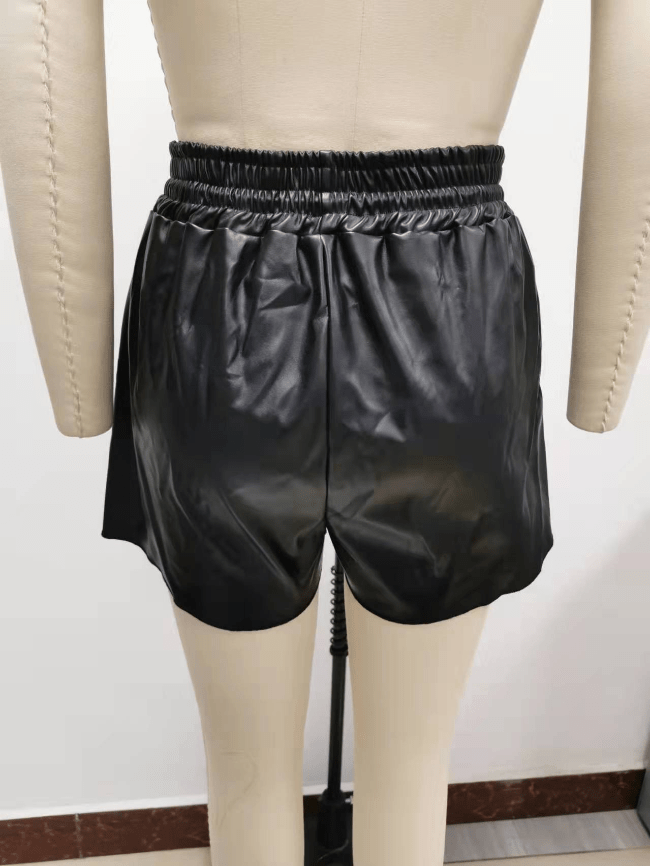 Wholesale Drawstring Elastic Waist Leather Pants