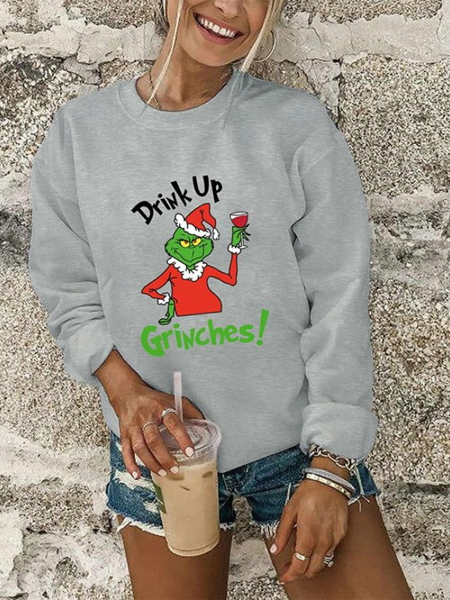 Drink up Grinches Print Long Sleeve Top 2
