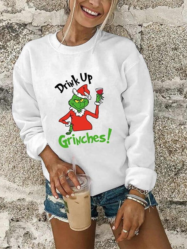 Drink up Grinches Print Long Sleeve Top 4