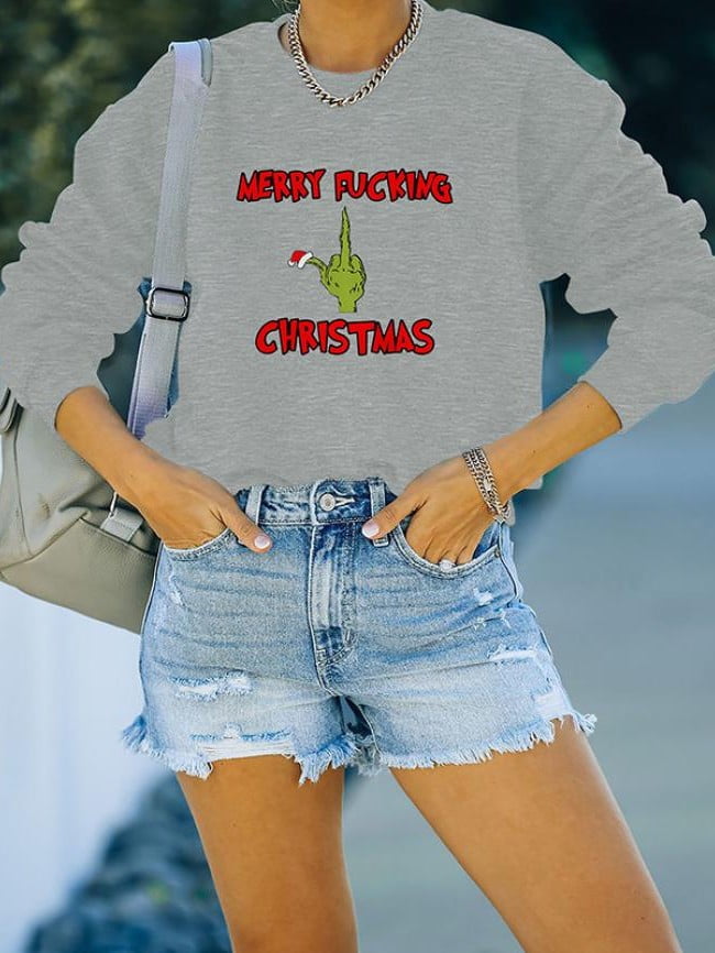 Drink up Grinches Print Long Sleeve Top 9