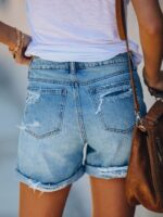 Fashion Casual Ripped Denim Shorts