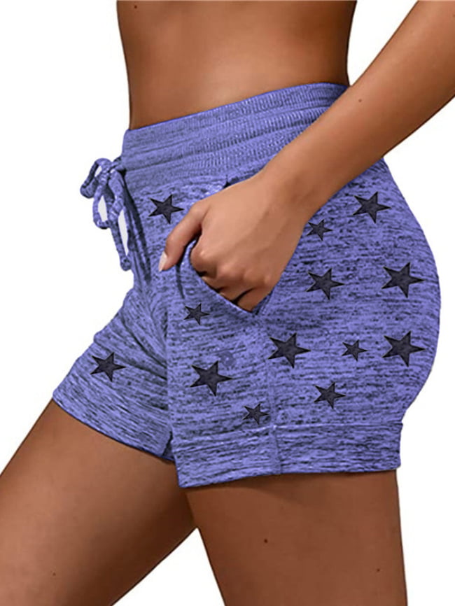 Five pointed star print quick drying stretch casual sports shorts 2