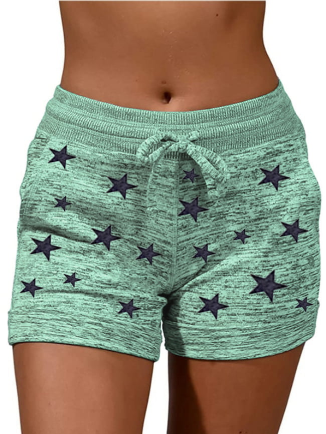 Five pointed star print quick drying stretch casual sports shorts 3