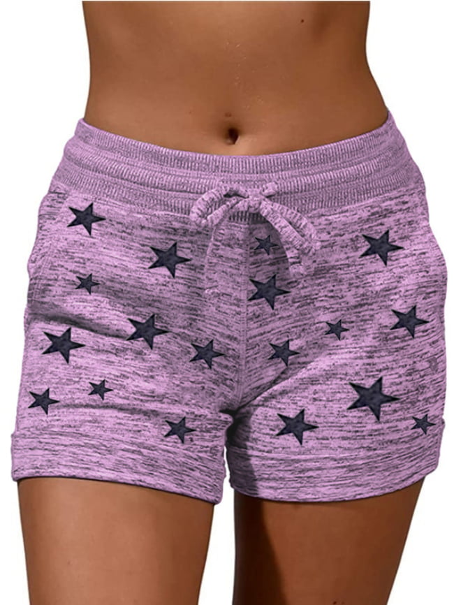 Five pointed star print quick drying stretch casual sports shorts 7