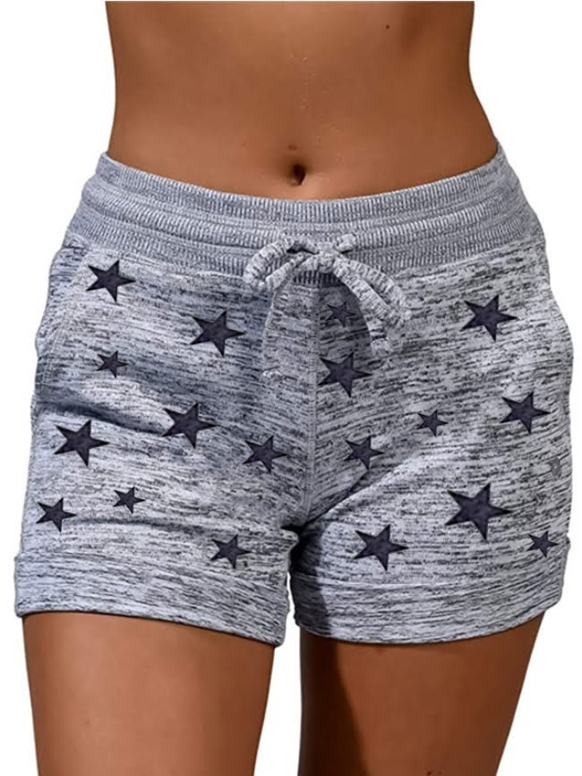 Five pointed star print quick drying stretch casual sports shorts 9