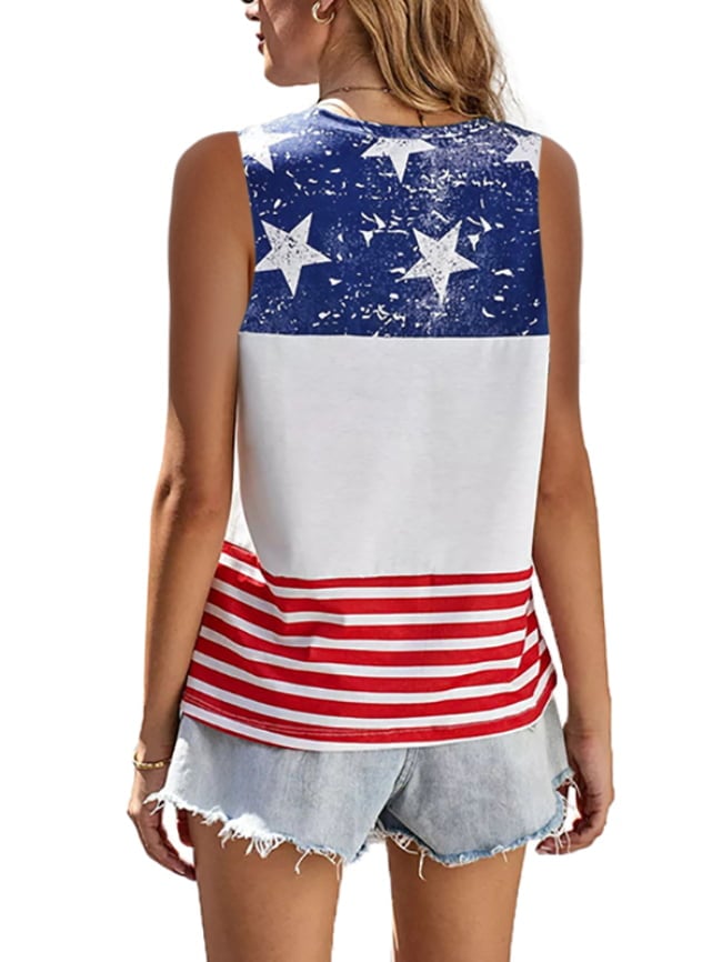 Five pointed star stripe printing color matching tank 3