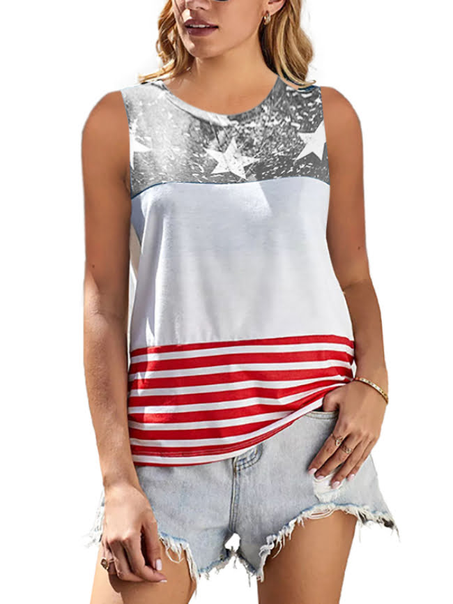 Five pointed star stripe printing color matching tank 6
