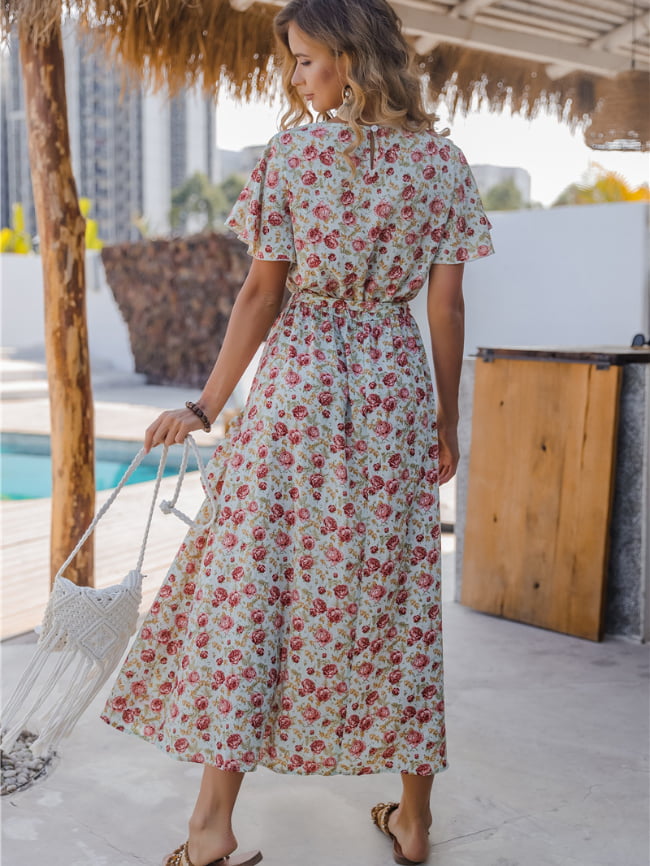 Floral Cutout Beach Dress 4