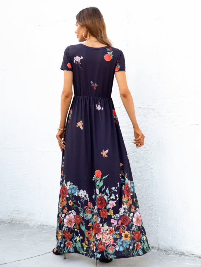Floral short sleeved maxi dress 6