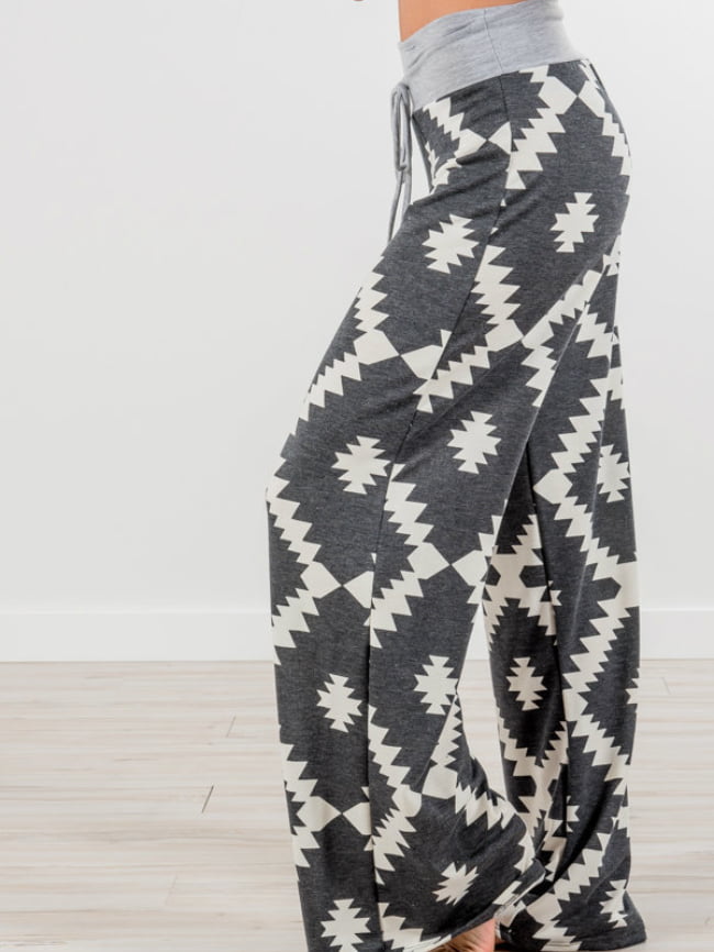 Geometric graphics strappy casual home trousers 2