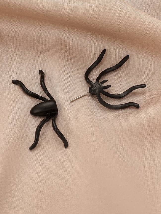 Halloween Black Spider Earrings