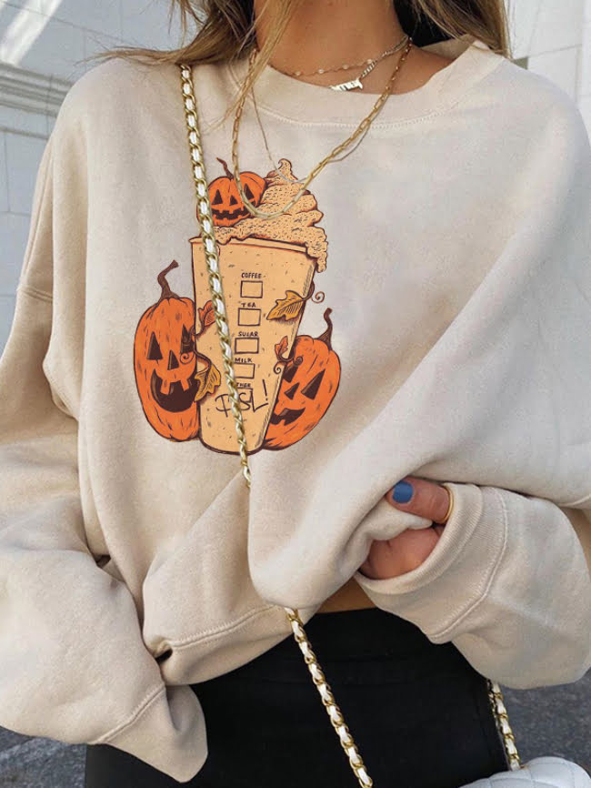 Halloween Pumpkin Graphic Sweatshirt 3