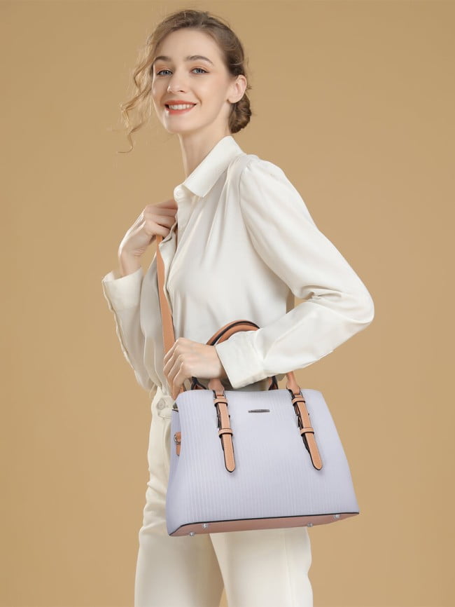 Handbags for Women with Embossed Stripe Pattern 5