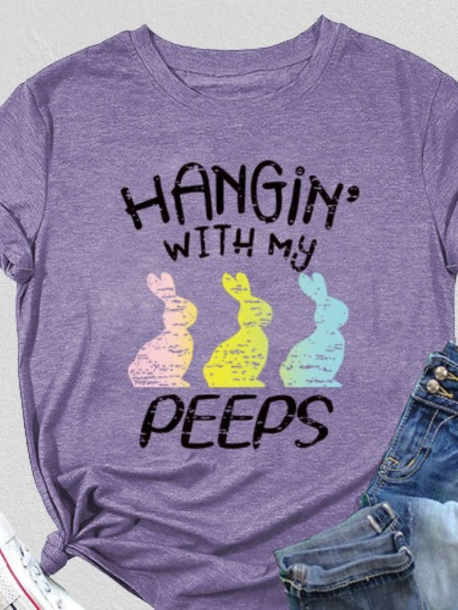 Wholesale Hangin With My Peeps Print T-Shirt