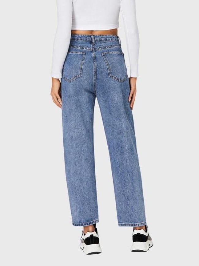 High Waisted Straight Leg Loose Fit Jeans