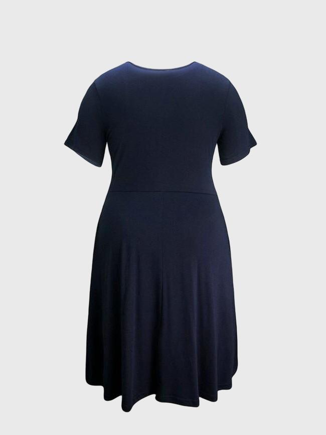 Knitted Solid Color Stitching Dress