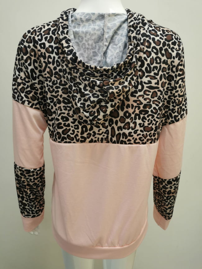Leopard print panelled hoodie 16