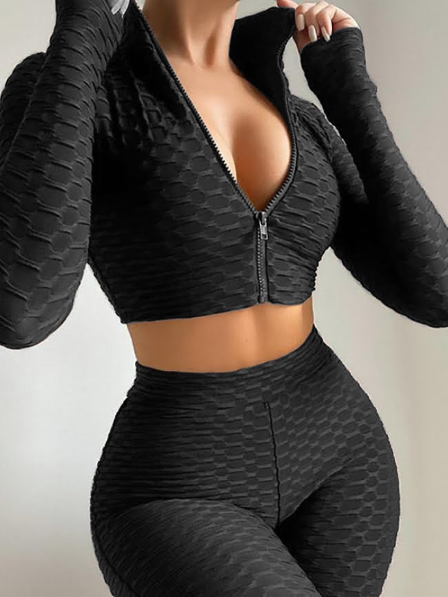 Lingge tight fitting leisure sports suit 13