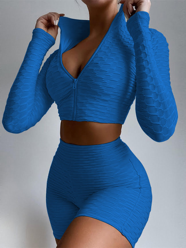 Lingge tight fitting leisure sports suit 7