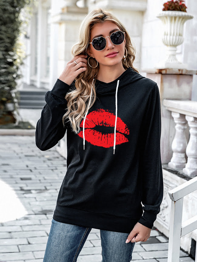 Lip drawstring hoodie sweatshirt 1