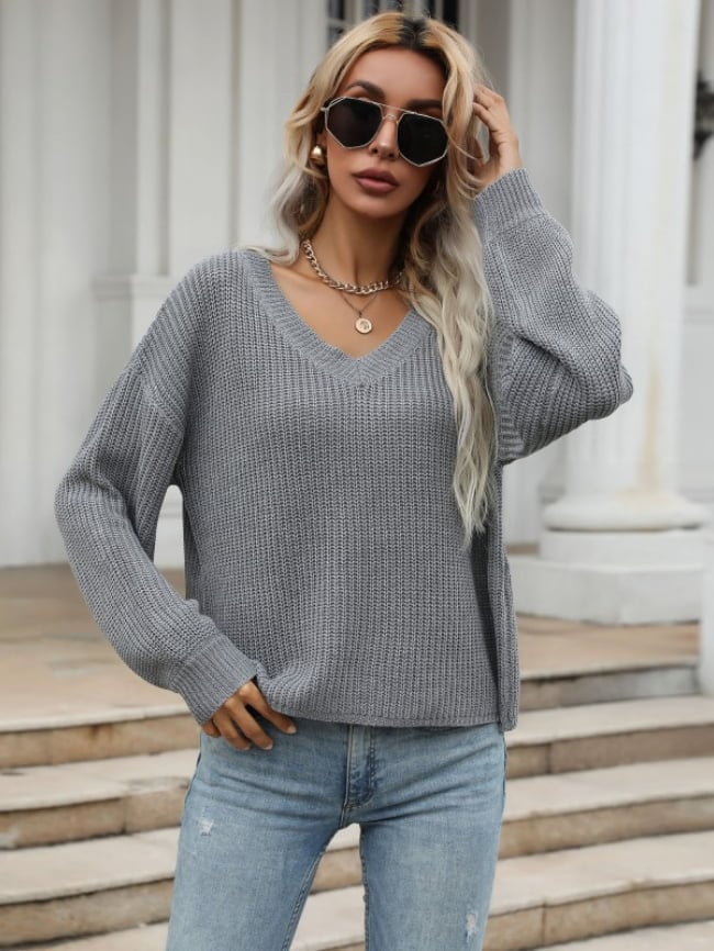 Long sleeve pullover knitted sweater 2