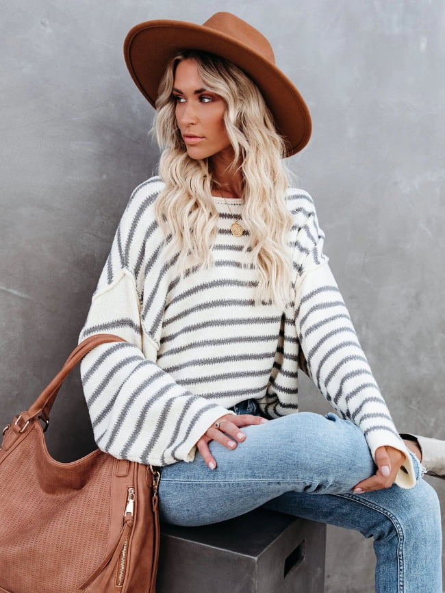 Loose Striped Pullover Sweater 11