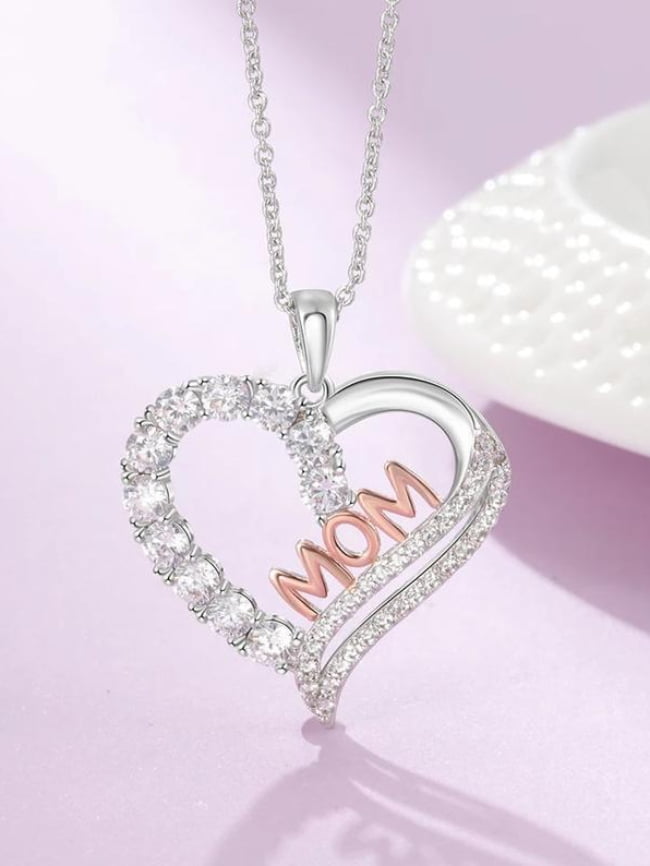 Love MOM Zircon Necklace 1