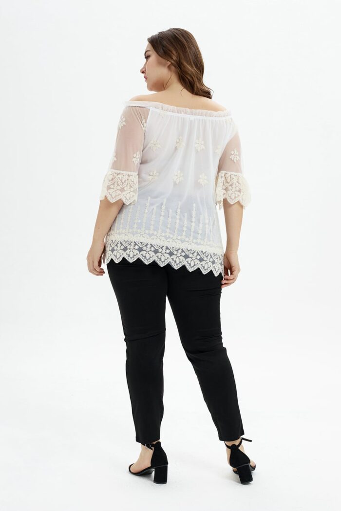 Mesh Embroidered Blouse 1