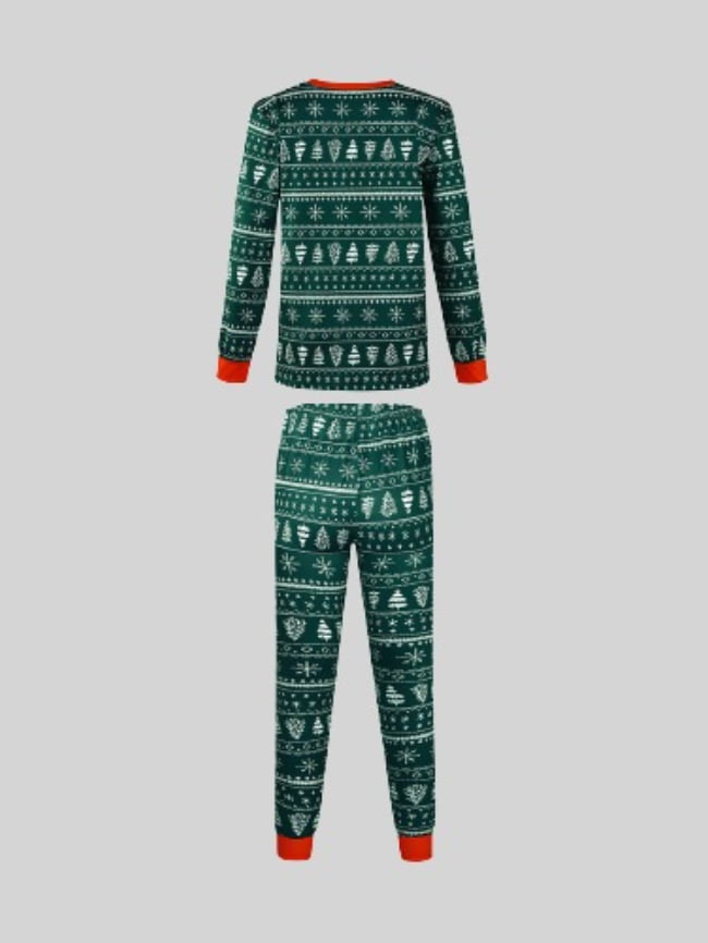 Moms Christmas Tree And Snowflake Print Pajama Set 4