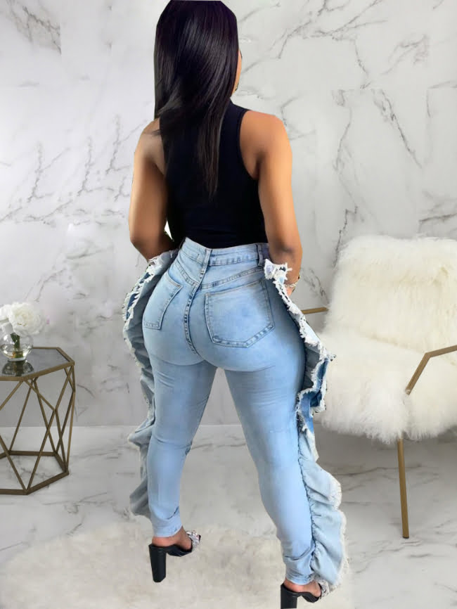 Personalized Ripped Slim Fit Stretch Denim Jeans 3