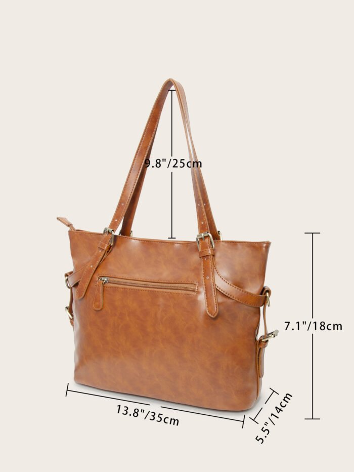 Retro style large capacity handbag
