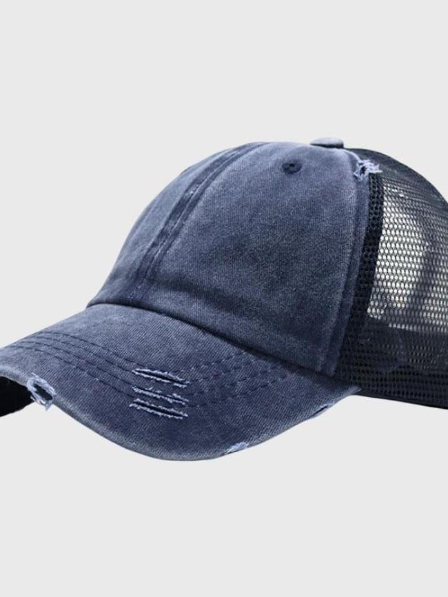 Ripped Washed Cotton Mesh Hat 3