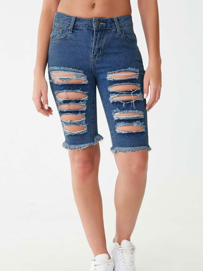 Ripped sexy slim denim shorts-Wholesale