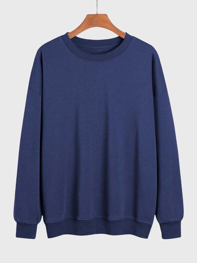 Round Neck Fleece Long Sleeve Blank Sweatshirt 3