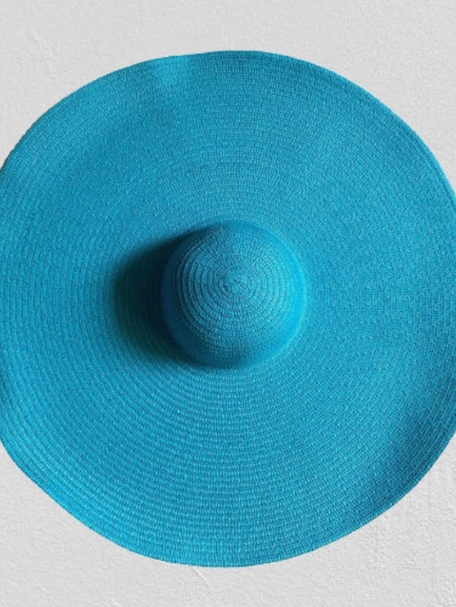 Solid color oversized straw hat 8