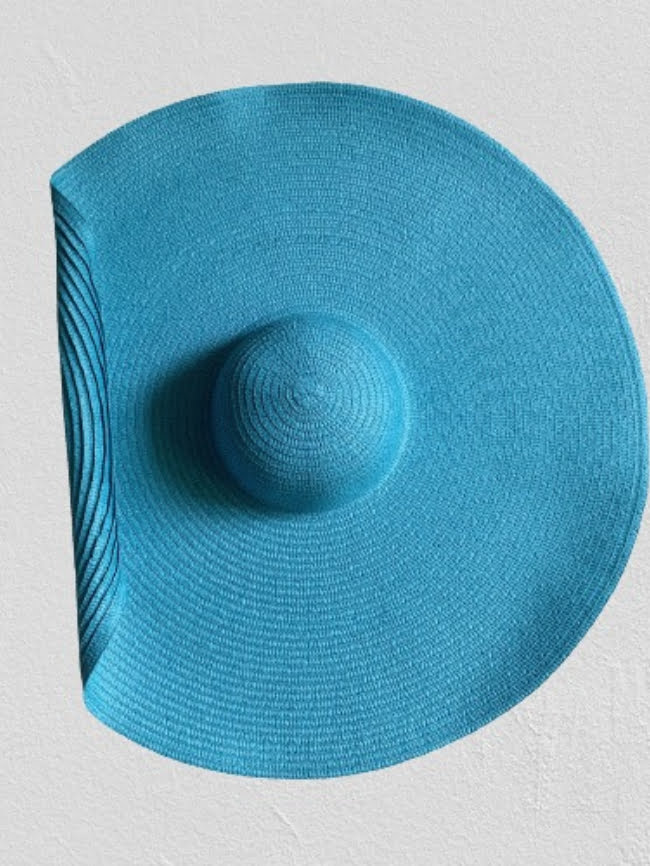 Solid color oversized straw hat 9