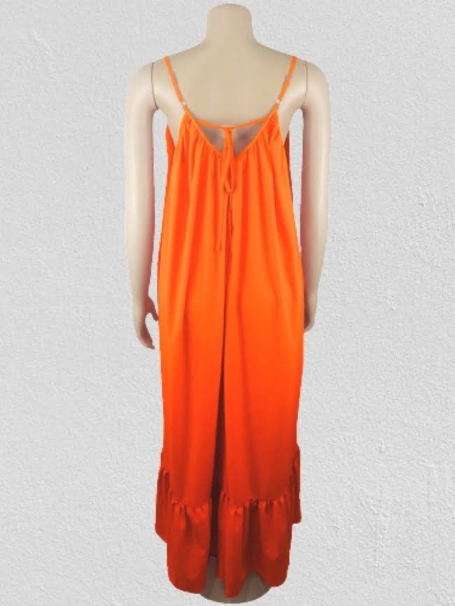Solid color sling swing dress 13