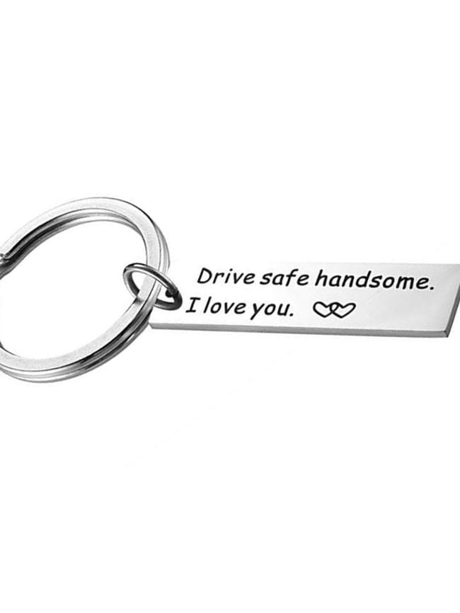 Stainless Steel Leisure Letter Keychain 1
