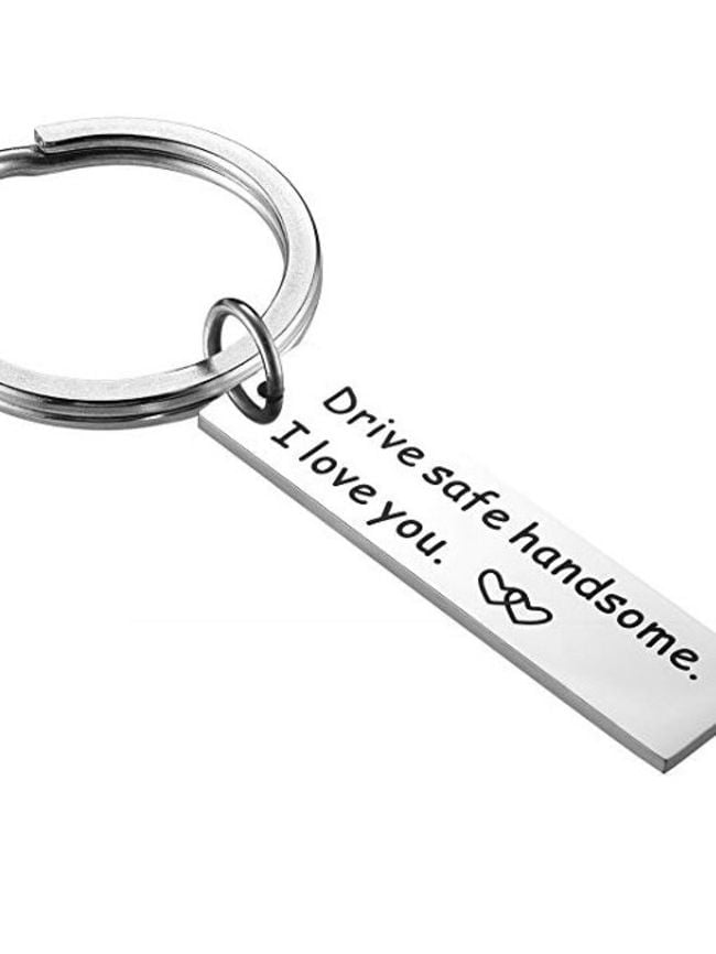 Stainless Steel Leisure Letter Keychain 2
