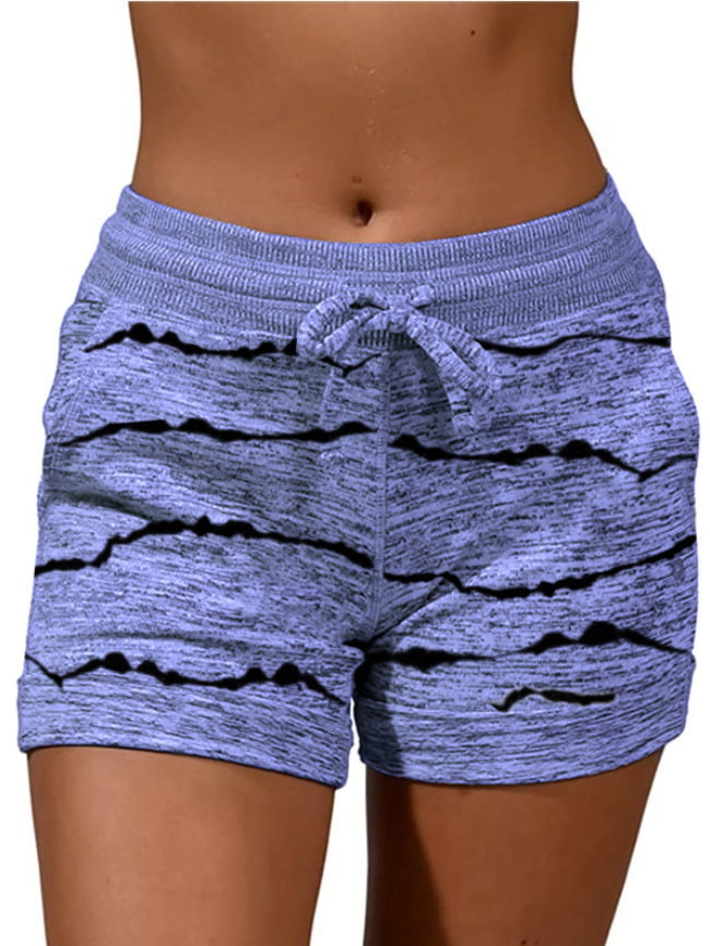 Striped print quick drying stretch casual sports shorts 1