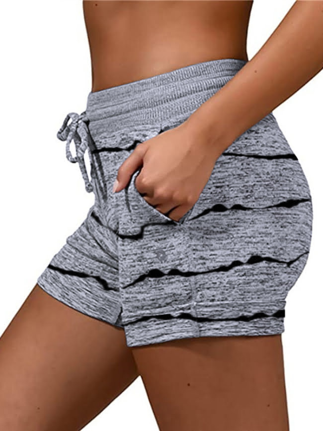 Striped print quick drying stretch casual sports shorts 10