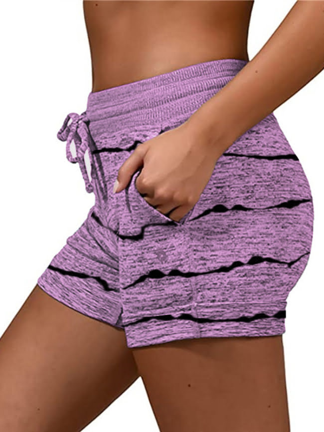 Striped print quick drying stretch casual sports shorts 8