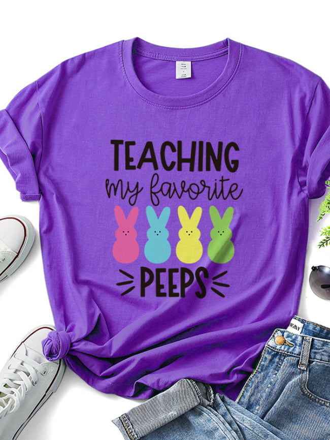 Wholesale TEACHING PEEPS Bunny Print T-Shirt