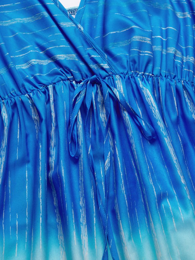 Wholesale Tie-Dye Drawstring Casual Slip Dress