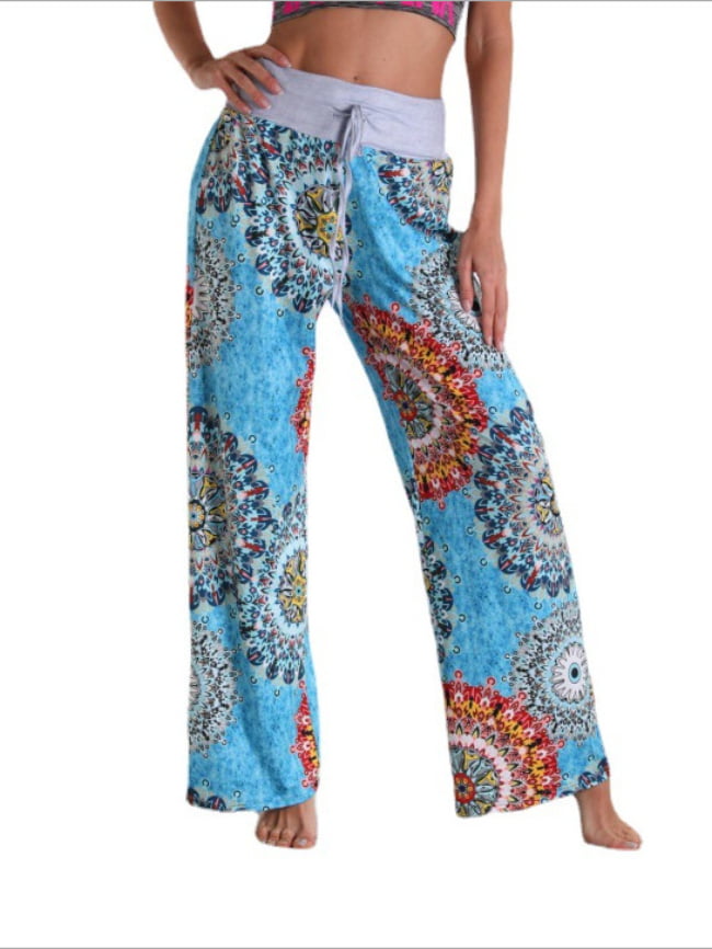 Totem print bandage casual home trousers 2