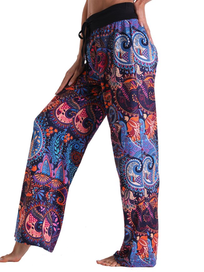 Totem print bandage casual home trousers 4